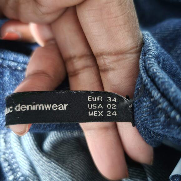 Zara Trouser Jeans Paperbag Waist Belted High Rise Pleated Wide Leg Flare Size 2 - Picture 6 of 15